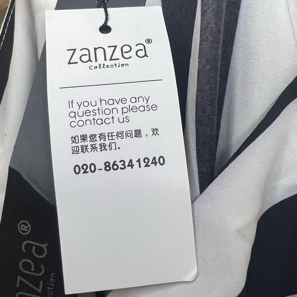 NWT Zanzea Woman's Blck & White Striped Button Down Jumper Sz L casual maxi midi - Picture 6 of 9